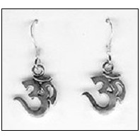 Earrings Om Dangle Sterling Silver Small