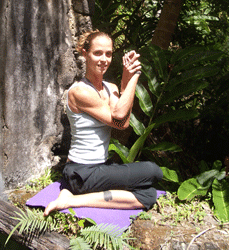 Gomukhasana variation ©Yoga People, LLC 2007